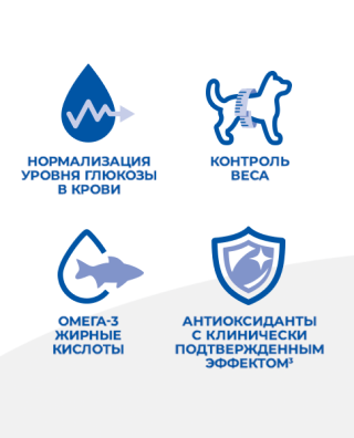 <p><strong class="custom_strong">Правильное питание может помочь</strong>. Диетический рацион Hill's Prescription Diet w/d — это уникальная разработка, которая поможет вашей собаке поддержать здоровье при сахарном диабете. Низкий уровень сахаров и оптимальное содержание растворимой и нерастворимой клетчатки помогают питомцам поддерживать здоровый вес и регулировать уровень глюкозы в крови.</p>